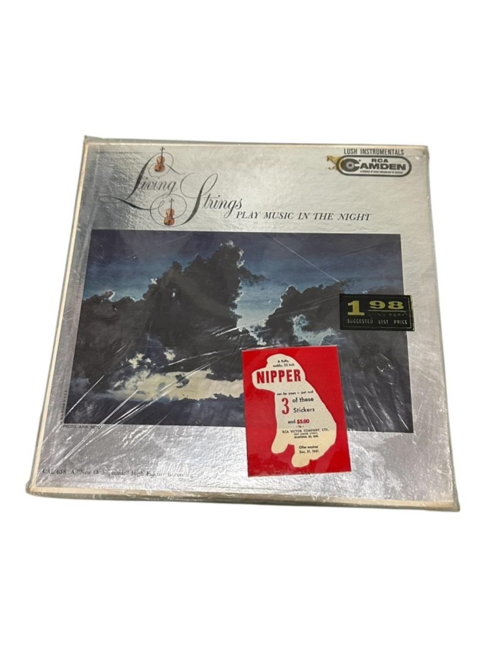 Vintage Living Strings Vinyl LP Play Music In The Night 1961 RCA Camden Black